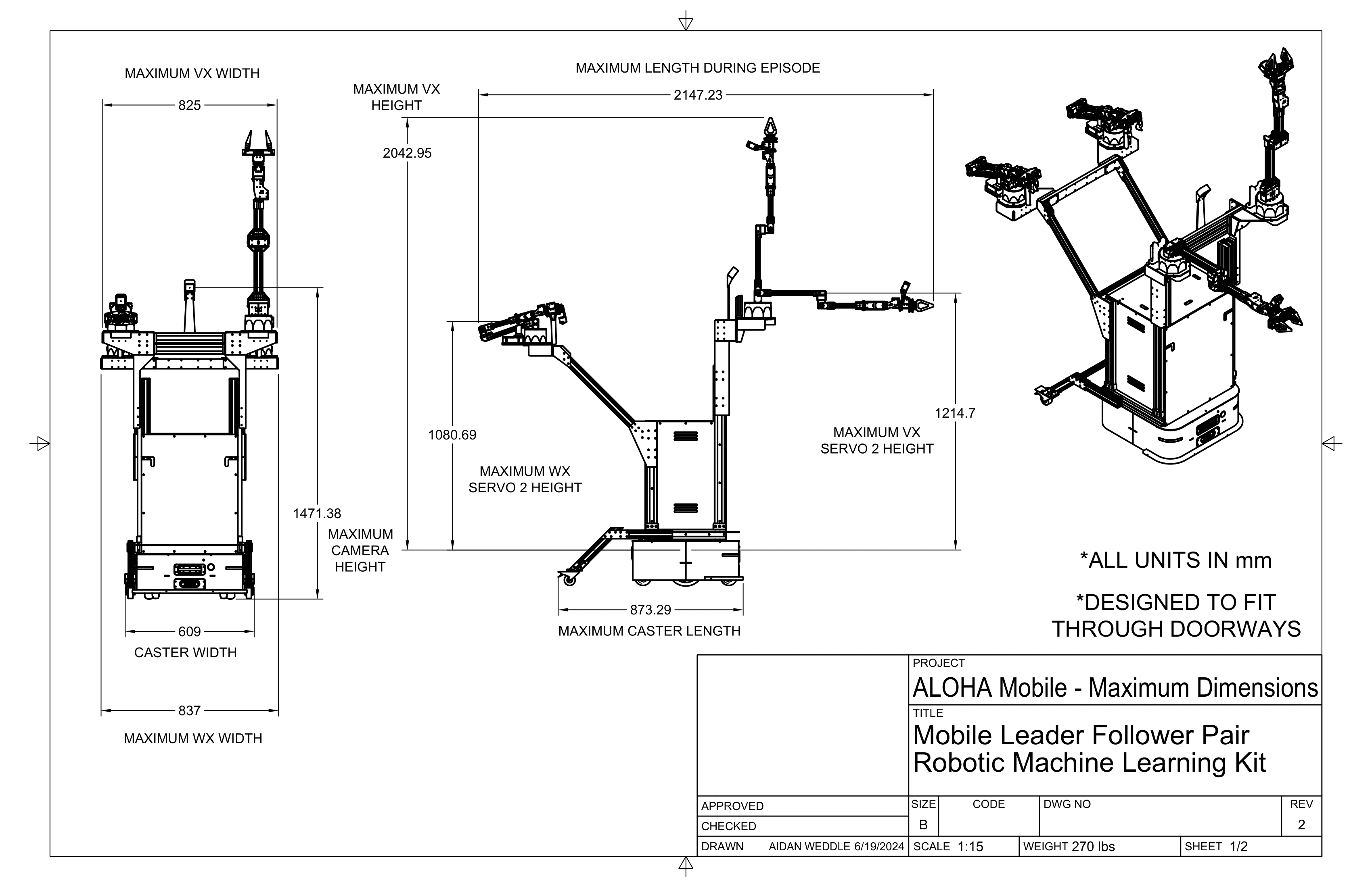 Aloha Mobile Maximum Dimensions Drawing