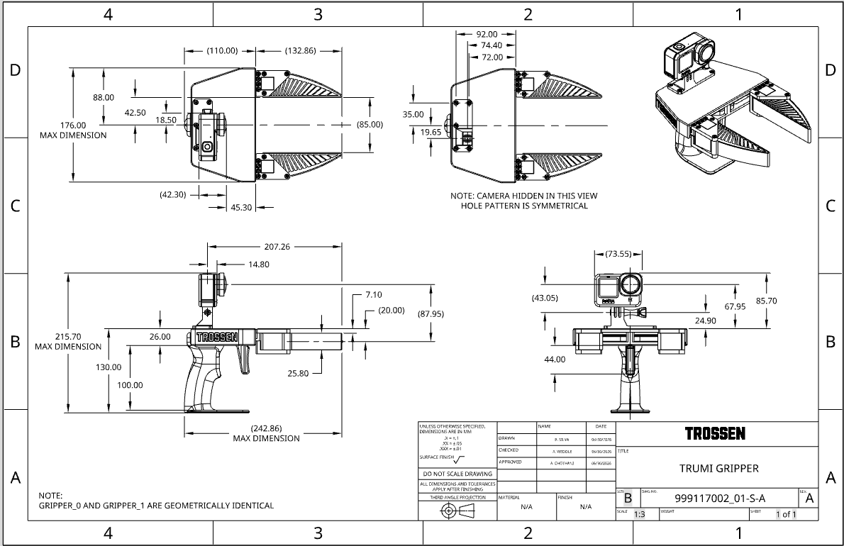 TRumi dimensioned customer drawing